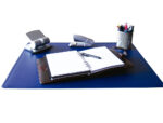 Sous-main q-connect simple  coins arrondis dessous mousse antidérapant bord soudé 50x63cm polypropylene coloris bleu – Image 2