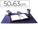 Sous-main q-connect simple  coins arrondis dessous mousse antidérapant bord soudé 50x63cm polypropylene coloris bleu