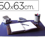 Sous-main q-connect simple  coins arrondis dessous mousse antidérapant bord soudé 50x63cm polypropylene coloris bleu