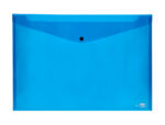 Pochette enveloppe liderpapel polypropylène 180 microns a3 420x297mm 50f fermeture bouton résistant transparent bleu – Image 3