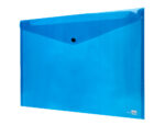 Pochette enveloppe liderpapel polypropylène 180 microns a3 420x297mm 50f fermeture bouton résistant transparent bleu – Image 4
