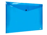 Pochette enveloppe liderpapel polypropylène 180 microns a3 420x297mm 50f fermeture bouton résistant transparent bleu – Image 5