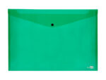 Pochette enveloppe liderpapel polypropylène 180 microns a3 420x297mm 50f fermeture bouton résistant transparent vert – Image 3