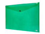 Pochette enveloppe liderpapel polypropylène 180 microns a3 420x297mm 50f fermeture bouton résistant transparent vert – Image 4