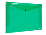 Pochette enveloppe liderpapel polypropylène 180 microns a3 420x297mm 50f fermeture bouton résistant transparent vert – Image 5