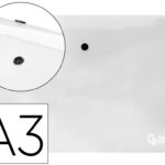 Pochette enveloppe liderpapel polypropylène 180 microns a3 420x297mm 50f fermeture bouton résistant transparent