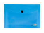 Pochette enveloppe liderpapel polypropylène 180 microns a6 148x105mm 50f fermeture bouton transparent bleu – Image 2