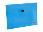 Pochette enveloppe liderpapel polypropylène 180 microns a6 148x105mm 50f fermeture bouton transparent bleu – Image 4