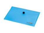 Pochette enveloppe liderpapel polypropylène 180 microns a6 148x105mm 50f fermeture bouton transparent bleu – Image 5