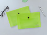 Pochette enveloppe liderpapel polypropylène 180 microns a6 148x105mm 50f fermeture bouton transparent vert – Image 8