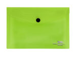 Pochette enveloppe liderpapel polypropylène 180 microns a6 148x105mm 50f fermeture bouton transparent vert – Image 2