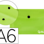 Pochette enveloppe liderpapel polypropylène 180 microns a6 148x105mm 50f fermeture bouton transparent vert
