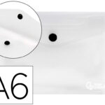 Pochette enveloppe liderpapel polypropylène 180 microns a6 148x105mm 50f fermeture bouton transparent