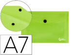 Pochette enveloppe liderpapel polypropylène 180 microns a7 105x74mm 50f fermeture bouton résistant transparent vert