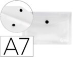 Pochette enveloppe liderpapel polypropylène 180 microns a7 105x74mm 50f fermeture bouton résistant transparent