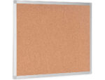 Tableau liège q-connect mural cadre aluminium argenté mat coins plastiques fixation mur épaisseur 5mm 150x100cm – Image 3