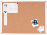 Tableau liège q-connect mural cadre aluminium argenté mat coins plastiques fixation mur épaisseur 5mm 150x100cm – Image 6