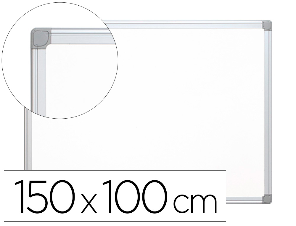 933669g-1.jpg Tableau q-connect laqué magnétique cadre aluminium idéal collèges bureaux inclus accessoires fixation mur 150x100cm – Image 1