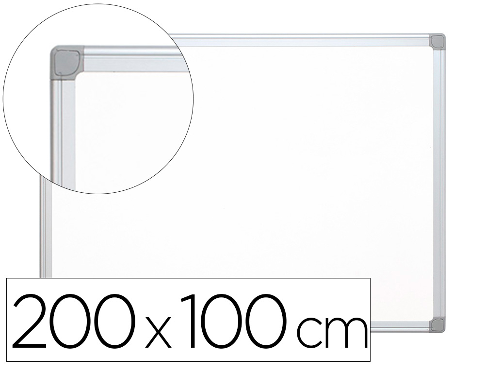 933670g-1.jpg Tableau q-connect laqué magnétique cadre aluminium idéal collèges bureaux inclus accessoires fixation mur 200x100cm – Image 1