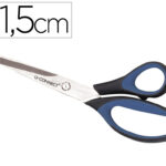 Ciseaux bureau q-connect soft acier inoxydable 215mm anneaux caoutchouc larges blister de sécurité