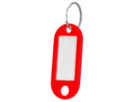 Porte-clés q-connect porte-étiquette plastique 50x22mm coloris rouge présentoir 100 unités – Image 3