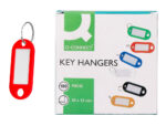 Porte-clés q-connect porte-étiquette plastique 50x22mm coloris rouge présentoir 100 unités