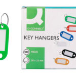 Porte-clés q-connect porte-étiquette plastique 50x22mm coloris vert présentoir 100 unités