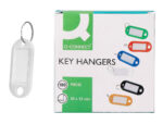 Porte-clés q-connect porte-étiquette plastique 50x22mm coloris blanc présentoir 100 unités