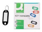 Porte-clés q-connect porte-étiquette plastique 50x22mm coloris noir présentoir 100 unités