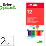 Crayon couleur liderpapel mine extra-résistante 174.5mm écriture douce coloris intenses étui carton plastifié 12 unités