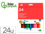 Crayon couleur liderpapel mine extra-résistante 174.5mm écriture douce coloris intenses étui carton plastifié 24 unités