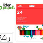 Crayon couleur liderpapel mine extra-résistante 174.5mm écriture douce coloris intenses étui carton plastifié 24 unités