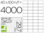Étiquette adhésive q-connect 52.5x29.7mm coins droits imprimante jet encre laser copieur boîte 100 feuilles 4000 unités