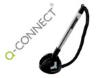 Stylo-bille q-connect sur socle support adhésif chaîne plastique trait 0.7mm encre bleue