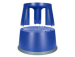 Tabouret q-connect plastique roues caoutchouc rétractables 2 niveaux base 44cm hauteur 43cm poids 2.9kg coloris bleu – Image 3
