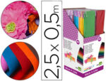 Papier crépon cellophane liderpapel 50cmx2.50m présentoire 80u coloris assortis