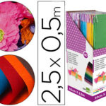 Papier crépon cellophane liderpapel 50cmx2.50m présentoire 80u coloris assortis