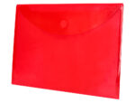 Pochette enveloppe liderpapel polypropylène 180 microns a4 297x210mm fermeture velcro coloris rouge – Image 3