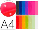 Pochette enveloppe liderpapel polypropylène 180 microns a4 297x210mm fermeture velcro coloris assortis pack 12 unités