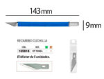 Cutter bistouri q-connect en gomme lame 6mm fixe avec      capuchon de protection 5 lamesde rechange incluses – Image 2