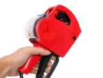 Pince à étiqueter q-connect 1 ligne 8 caractères 225x135x40mm 300g coloris rouge rouleau encreur non inclus – Image 10