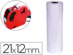 Étiquette adhésive q-connect pour étiqueteuse 1 ligne 8 chiffres format 21x12mm coloris blanc rouleau 1000 unités