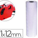 Étiquette adhésive q-connect pour étiqueteuse 1 ligne 8 chiffres format 21x12mm coloris blanc rouleau 1000 unités