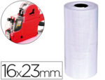 Étiquette adhésive q-connect pour étiqueteuse 2 lignes 10 chiffres format 16x23mm coloris blanc rouleau 700 unités