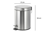 Poubelle q-connect métallique effet miroir pédale 6l 320x210mm – Image 2