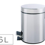 Poubelle q-connect métallique effet miroir pédale 6l 320x210mm