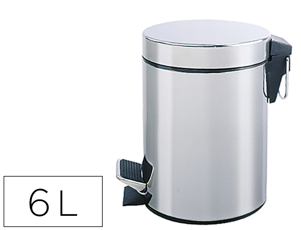 936095g-1.jpg Poubelle q-connect métallique effet miroir pédale 6l 320x210mm – Image 1