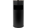 Cendrier q-connect corbeille métallique cylindrique 12l 250x615mm grille retrait mégots coloris noir – Image 3