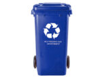 Poubelle q-connect conteneur polystyrène couvercle 100l 525x510x800mm 2 roues coloris bleu – Image 3