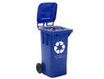 Poubelle q-connect conteneur polystyrène couvercle 100l 525x510x800mm 2 roues coloris bleu – Image 4